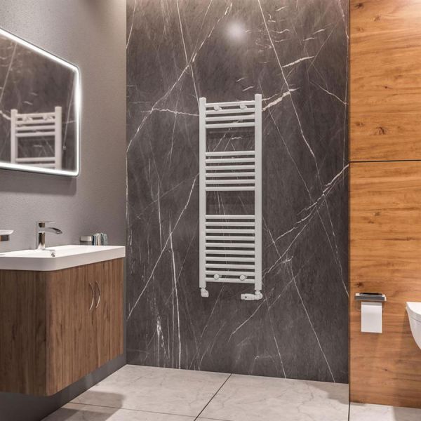 Eastbrook Westward 1200 x 400 Straight WHITE GLOSS Towel Rail #2