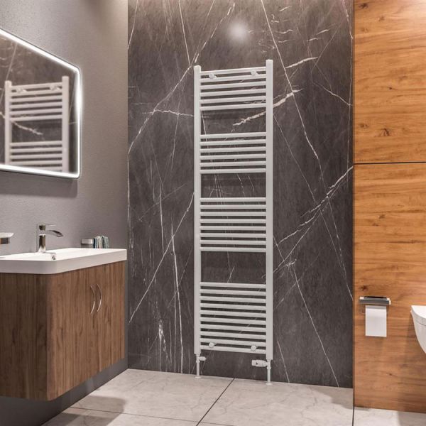 Eastbrook Westward 1800 x 500 Straight WHITE GLOSS Towel Rail #2