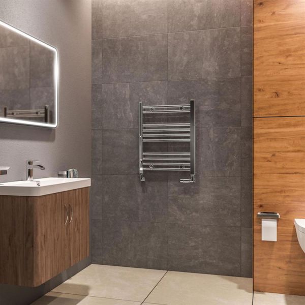 Eastbrook Westward 600 x 500 Straight Chrome Towel Rail #2