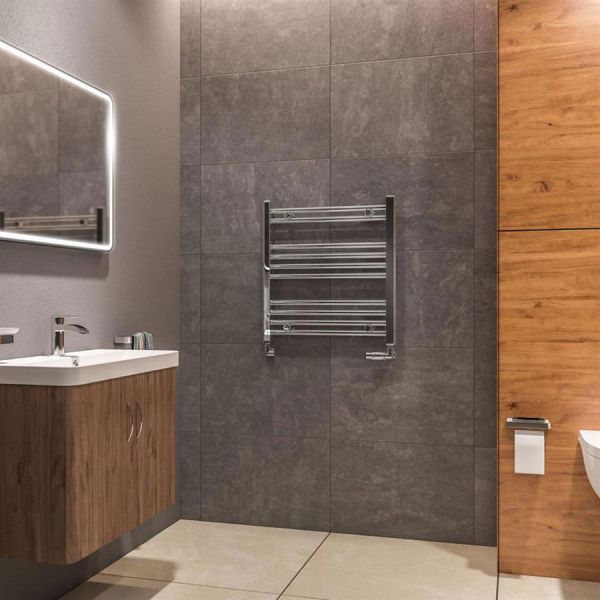 Eastbrook Westward 600 x 600 Straight Chrome Towel Rail #2