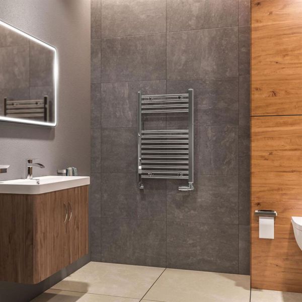 Eastbrook Westward 800 x 500 Straight Chrome Towel Rail #2