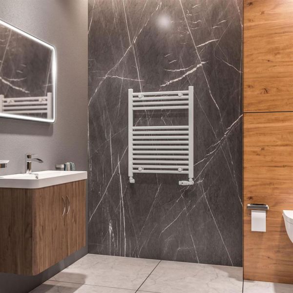 Eastbrook Westward 800 x 600 Straight WHITE GLOSS Towel Rail #2