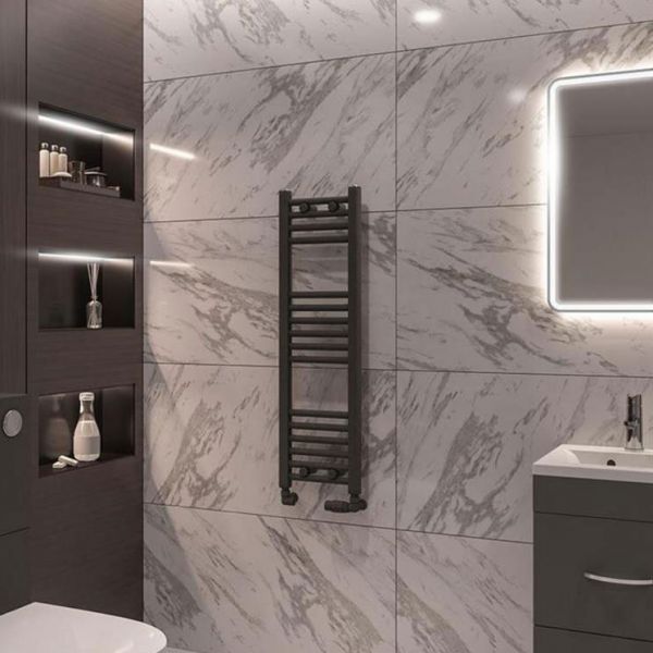 Eastbrook Wingrave 1000 x 300 Straight Matt Anthracite Towel Rail #2