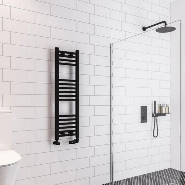 Eastbrook Wingrave 1000 x 300 Straight Matt Black Towel Rail #2