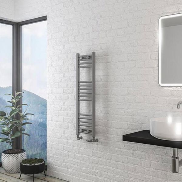 Eastbrook Wingrave 1000 x 300mm Straight Matt Grey Towel Rail #2