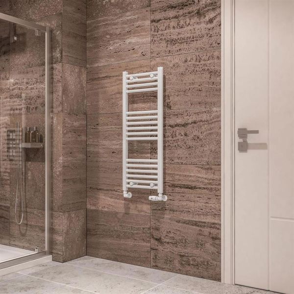 Eastbrook Wingrave 1000 x 400 Straight Gloss White Towel Rail #2