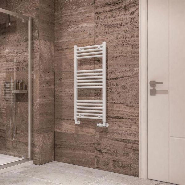 Eastbrook Wingrave 1000 x 500 Straight Gloss White Towel Rail #2