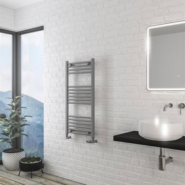 Eastbrook Wingrave 1000 x 500mm Straight Matt Grey Towel Rail #2