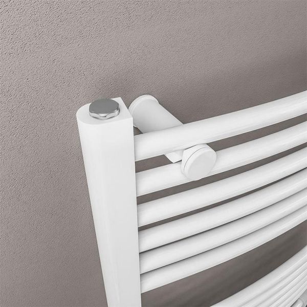 Eastbrook Wingrave 1000 x 600 Curved Gloss White Towel Rail #3