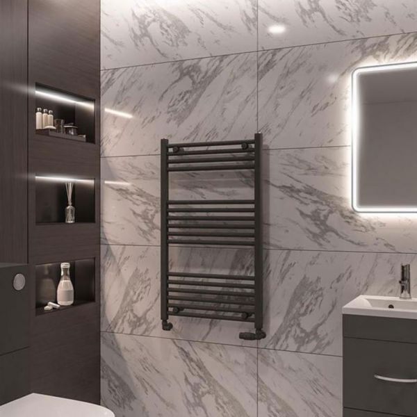 Eastbrook Wingrave 1000 x 600 Straight Anthracite Towel Rail #2