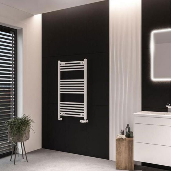 Eastbrook Wingrave 1000 x 600 Straight Matt White Towel Rail #2