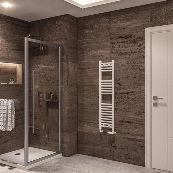 Eastbrook Wingrave 1200 x 300 Straight Gloss White Towel Rail #2