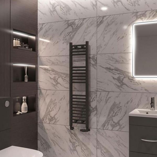Eastbrook Wingrave 1200 x 300 Straight Matt Anthracite Towel Rail #2