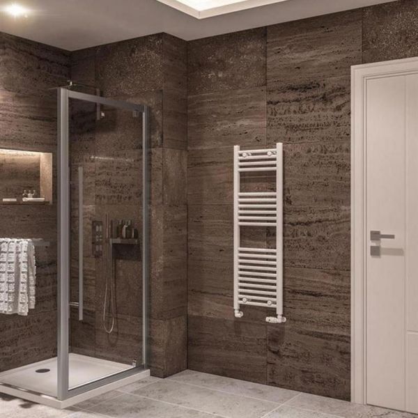 Eastbrook Wingrave 1200 x 400 Straight Gloss White Towel Rail #2