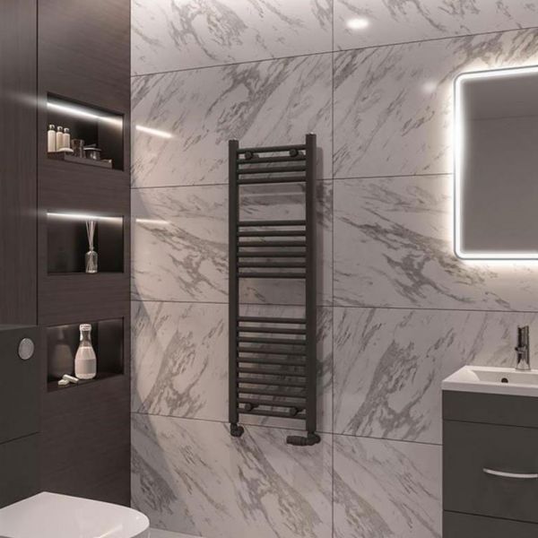 Eastbrook Wingrave 1200 x 400 Straight Anthracite Towel Rail #2