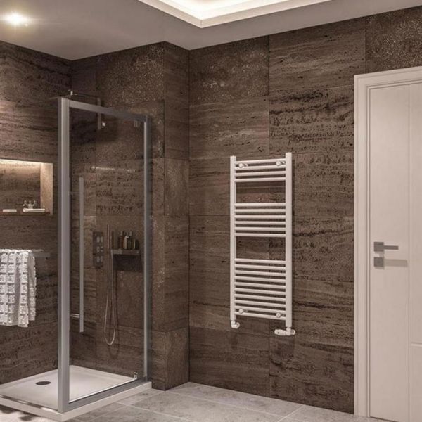 Eastbrook Wingrave 1200 x 500 Straight Gloss White Towel Rail #2