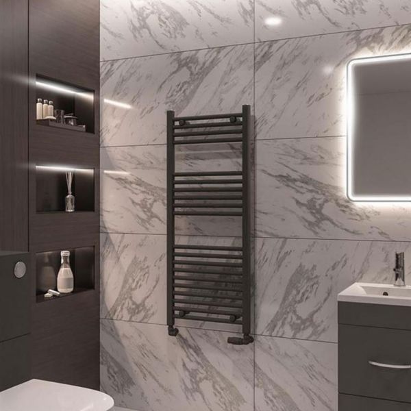 Eastbrook Wingrave 1200 x 500 Straight Anthracite Towel Rail #2
