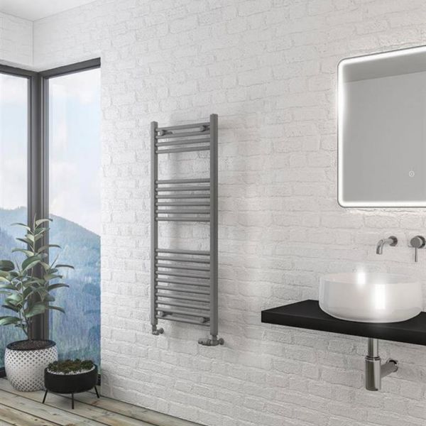 Eastbrook Wingrave 1200 x 500mm Straight Matt Grey Towel Rail #2