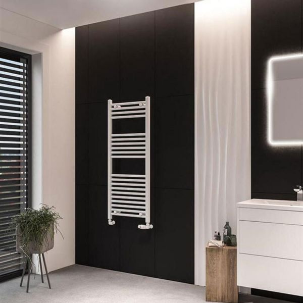 Eastbrook Wingrave 1200 x 500 Straight Matt White Towel Rail #2
