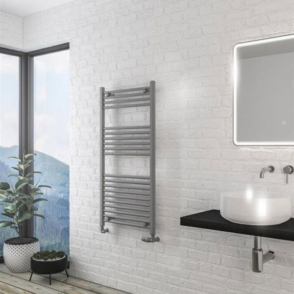 Eastbrook Wingrave 1200 x 600mm Straight Matt Grey Towel Rail #2