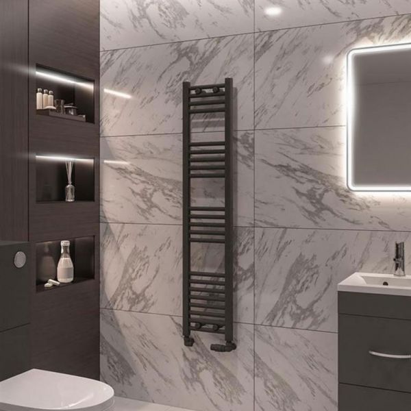Eastbrook Wingrave 1400 x 300 Straight Matt Anthracite Towel Rail #2