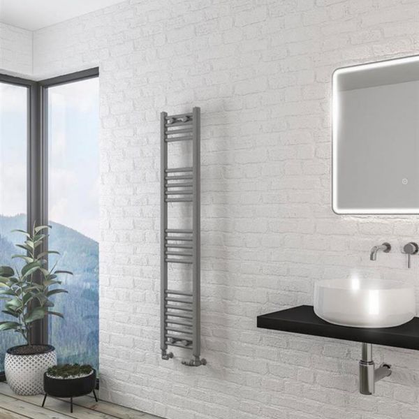 Eastbrook Wingrave 1400 x 300mm Straight Matt Grey Towel Rail #2