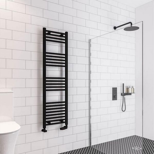 Eastbrook Wingrave 1400 x 400 Straight Matt Black Towel Rail #2