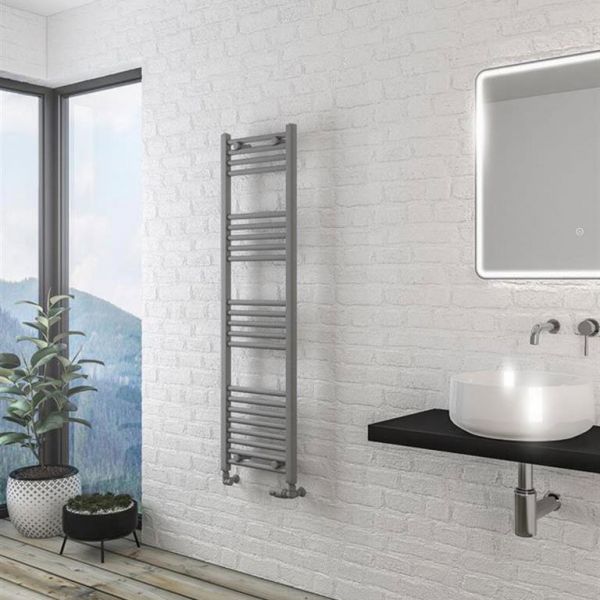 Eastbrook Wingrave 1400 x 400mm Straight Matt Grey Towel Rail #2