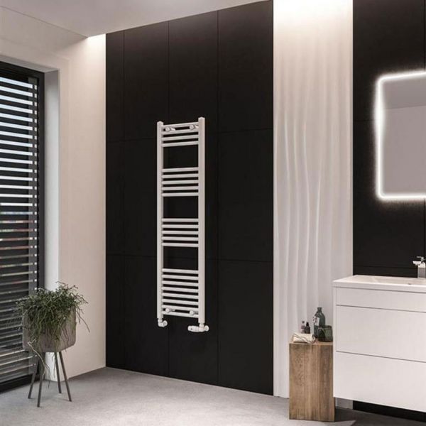 Eastbrook Wingrave 1400 x 400 Straight Matt White Towel Rail #2