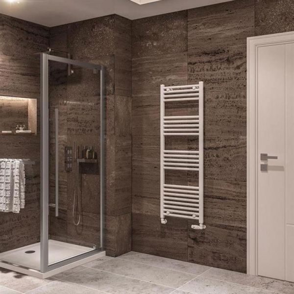 Eastbrook Wingrave 1400 x 500 Straight Gloss White Towel Rail #2