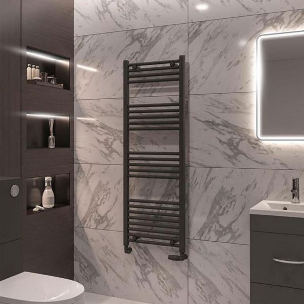 Eastbrook Wingrave 1400 x 500 Straight Anthracite Towel Rail #2