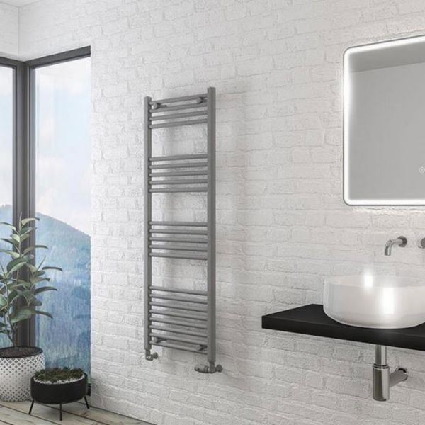 Eastbrook Wingrave 1400 x 500mm Straight Matt Grey Towel Rail #2