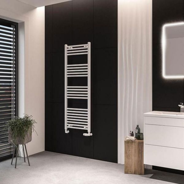 Eastbrook Wingrave 1400 x 500 Straight Matt White Towel Rail #2