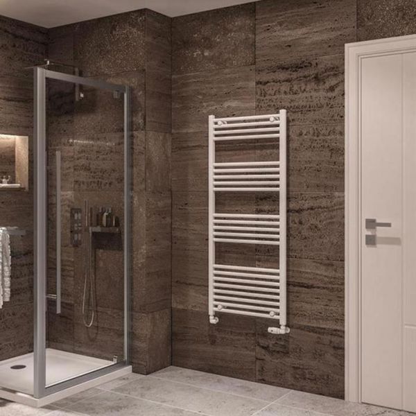 Eastbrook Wingrave 1400 x 600 Straight Gloss White Towel Rail #2