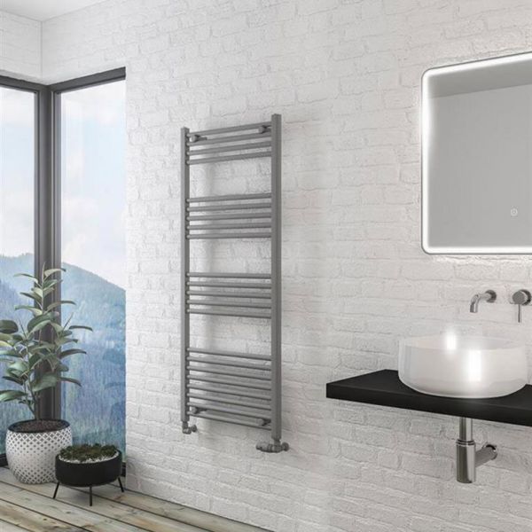 Eastbrook Wingrave 1400 x 600mm Straight Matt Grey Towel Rail #2