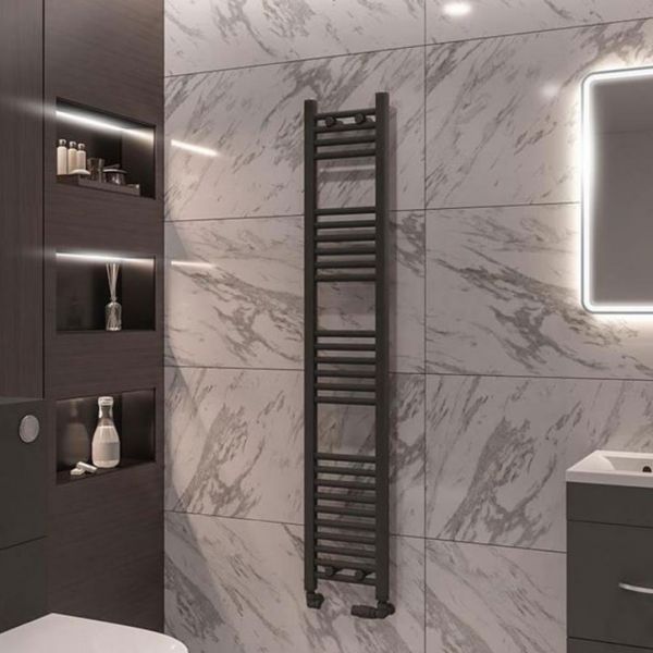 Eastbrook Wingrave 1600 x 300 Straight Matt Anthracite Towel Rail #2