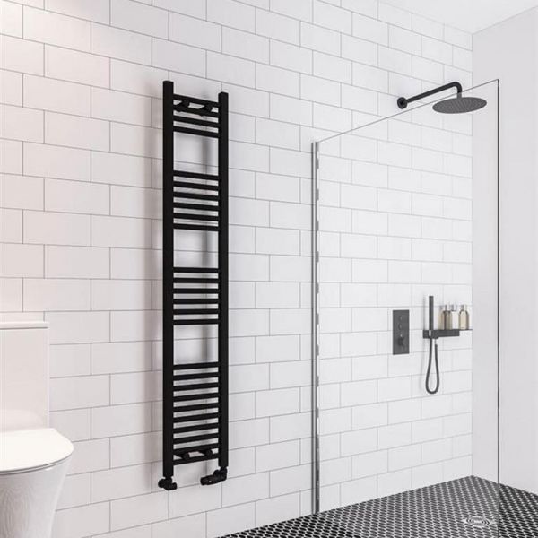 Eastbrook Wingrave 1600 x 300 Straight Matt Black Towel Rail #2