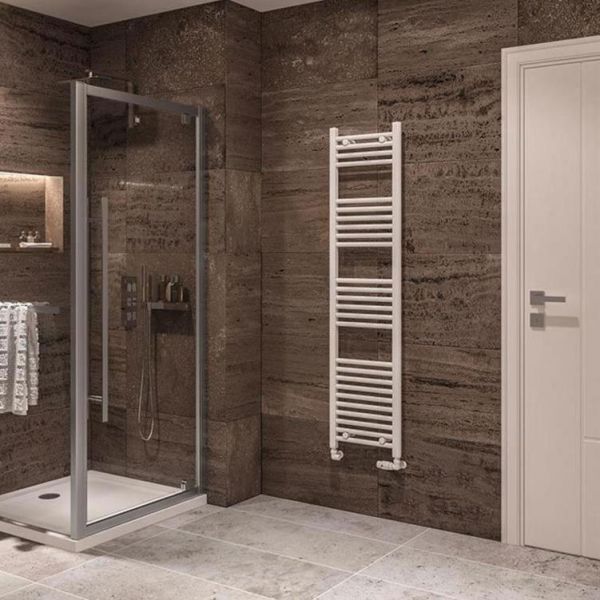 Eastbrook Wingrave 1600 x 400 Straight Gloss White Towel Rail #2