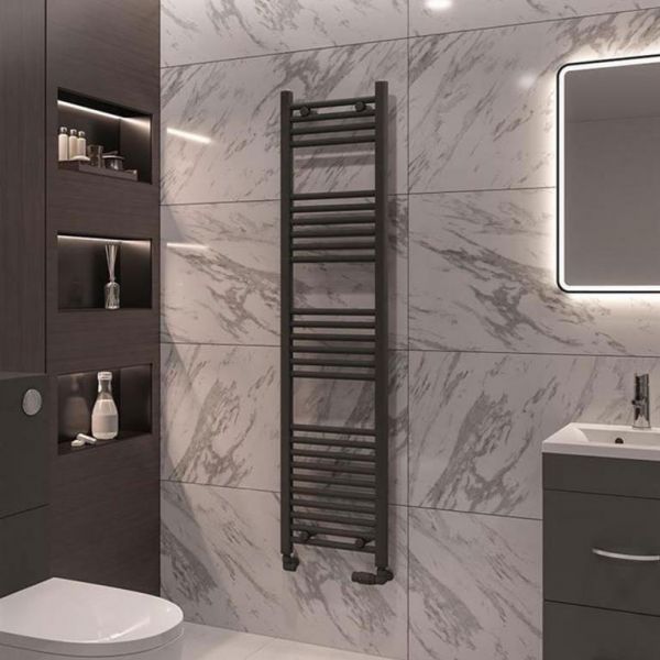 Eastbrook Wingrave 1600 x 400 Straight Anthracite Towel Rail #2