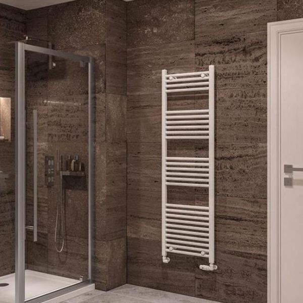 Eastbrook Wingrave 1600 x 500 Straight Gloss White Towel Rail #2
