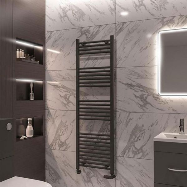 Eastbrook Wingrave 1600 x 500 Straight Anthracite Towel Rail #2