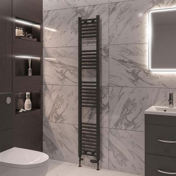 Eastbrook Wingrave 1800 x 300 Straight Matt Anthracite Towel Rail #2
