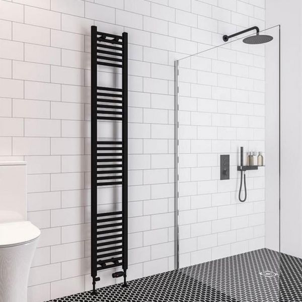 Eastbrook Wingrave 1800 x 300 Straight Matt Black Towel Rail #2