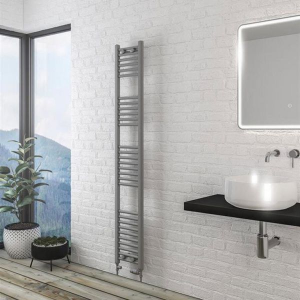 Eastbrook Wingrave 1800 x 300mm Straight Matt Grey Towel Rail #2