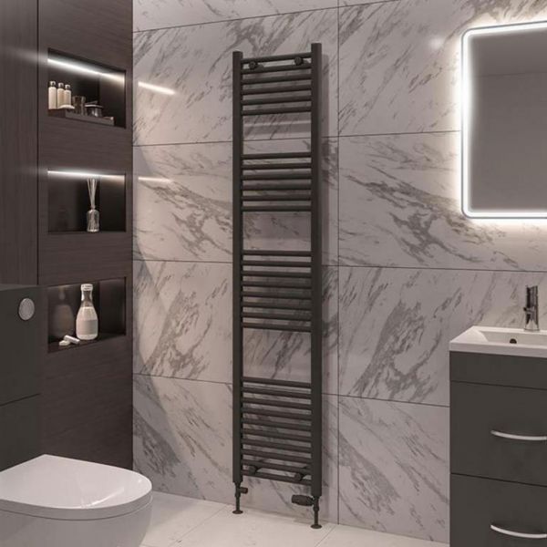 Eastbrook Wingrave 1800 x 400 Straight Anthracite Towel Rail #2