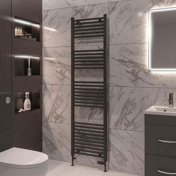 Eastbrook Wingrave 1800 x 500 Straight Anthracite Towel Rail #2