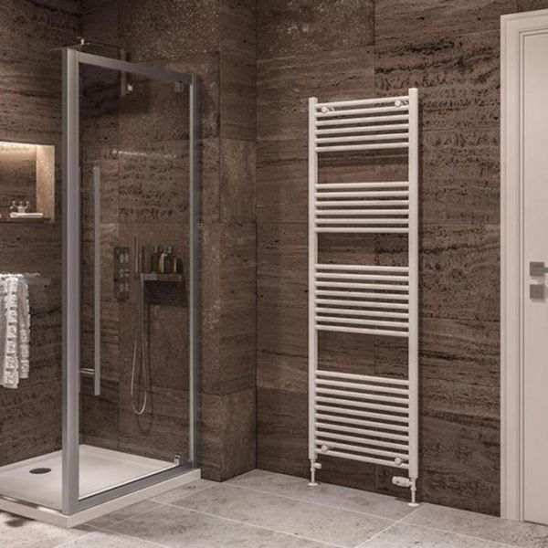 Eastbrook Wingrave 1800 x 600 Straight Gloss White Towel Rail #2