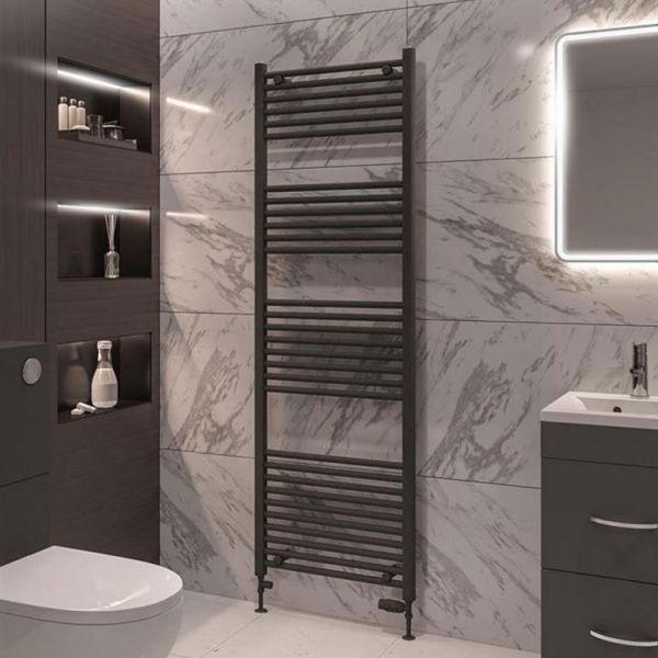 Eastbrook Wingrave 1800 x 600 Straight Anthracite Towel Rail #2