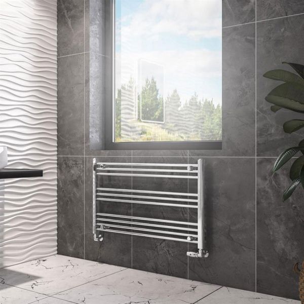 Eastbrook Wingrave 600 x 1000mm Wide Horizontal Chrome Towel Rail #2