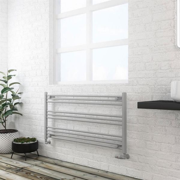 Eastbrook Wingrave 600 x 1200mm Wide Horizontal Matt Grey Towel Rail #2